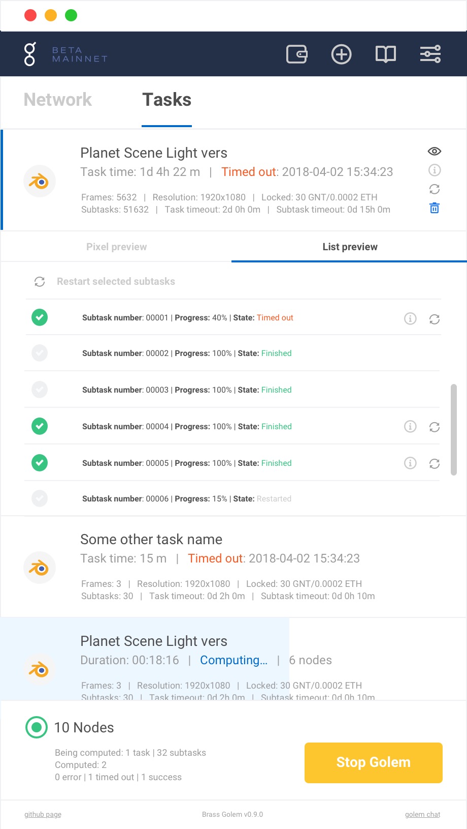 Selecting the subtasks that timed out so only those get restarted